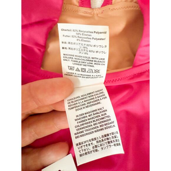 J. Crew | NWT | Ruched ruffle one-piece swimsuit in Radiant Fuchsia | Sz 10 - Picture 10 of 13
